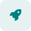 Icono de cohete que representa el rápido inicio del proceso de presupuestado o la aceleración de tareas.